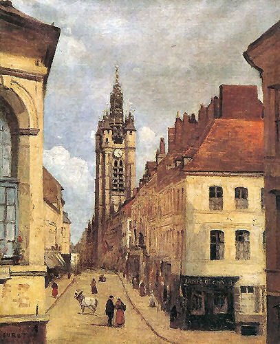 Belfry at de Douai - Jean Baptiste Camille Corot