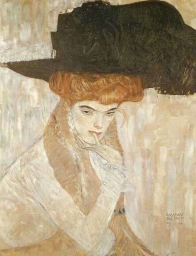 Black Feather Hat - Gustav Klimt