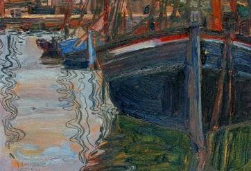 Boats Mirrored in the Water - Egon Schiele