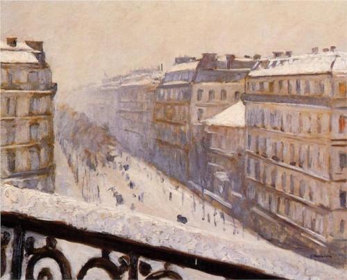 Boulevard Haussmann with Snow - Gustave Caillebotte