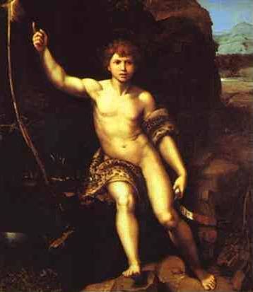 Boy Baptist in the Desert - Raffaello Raphael Sanzio