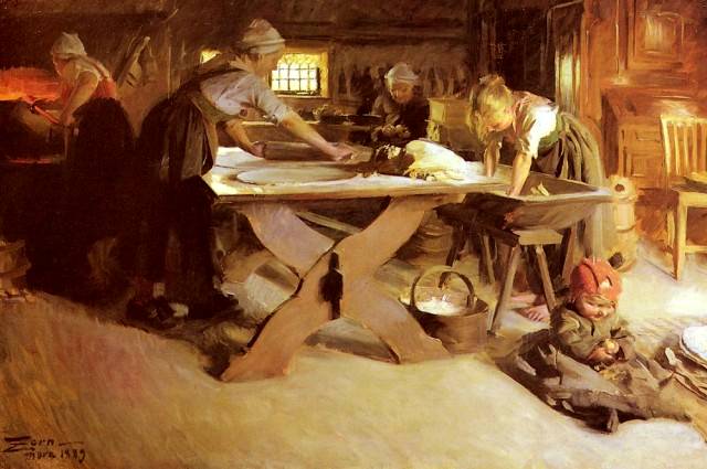 Brodbaket (Baking the Bread) - Anders Zorn