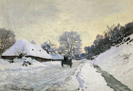Cart on the Road to Honfluer - Claude Monet