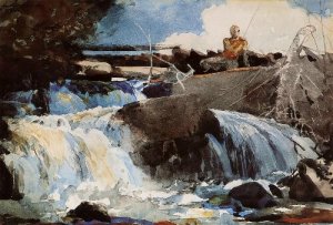 Casting in the Falls - Winslow Homer