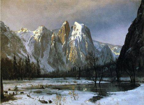 Cathedral Rocks, Yosemite Valley, California - Albert Bierstadt