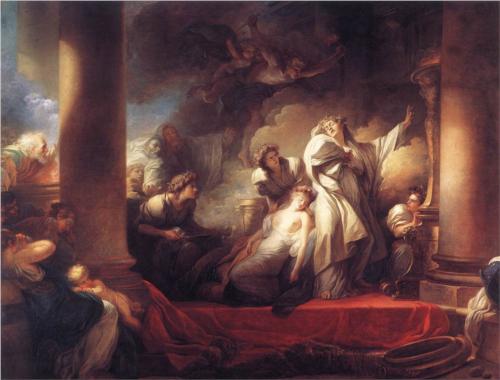 Coresus Sacrificing Himself to Save Callirhoe - Jean Honore Fragonard