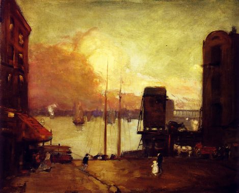 Cumulus Clouds on the East River - Robert Henri