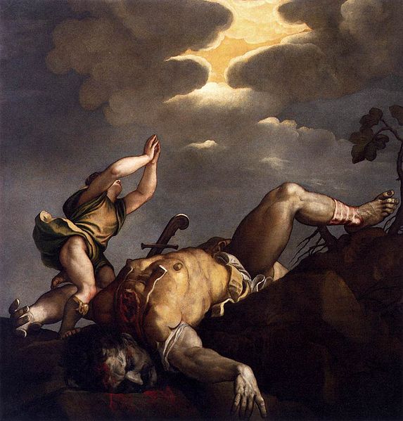 David and Goliath - Tiziano Titian Vecellio