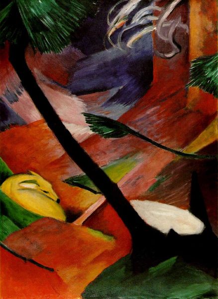 Deer in the Woods II - Franz Marc