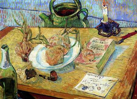 Drawing Board Pipe Onions and Wax - Vincent van Gogh