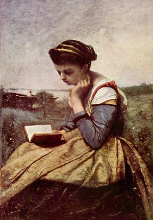 Femme Lisant - Jean Baptiste Camille Corot