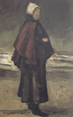 Fisherman's Wife on the Beach - Vincent van Gogh