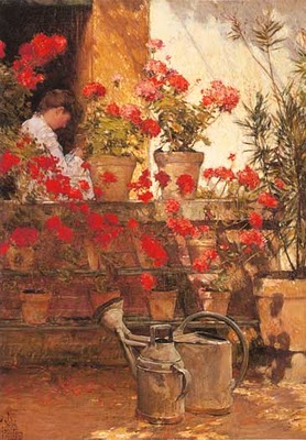 Geraniums - Childe Hassam