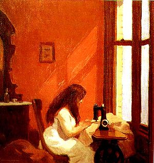 Girl at Sewing Machine - Edward Hopper