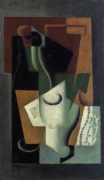 Glass and Bottle - Juan Gris