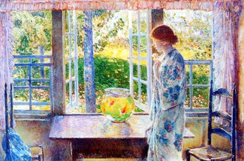 Goldfish Window - Childe Hassam