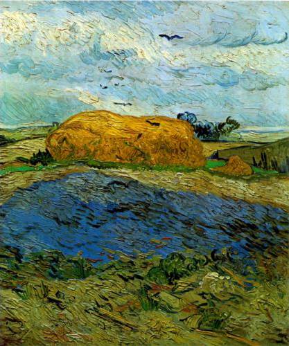 Haystack under a Rainy Sky - Vincent Van Gogh