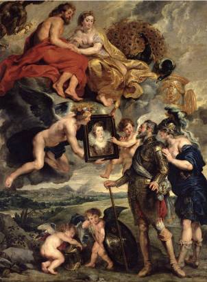 Henry IV Receives the Portrait - Peter Paul Rubens