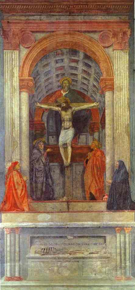 Holy Trinity with the Virgin, St. John and Two Donors - Masaccio