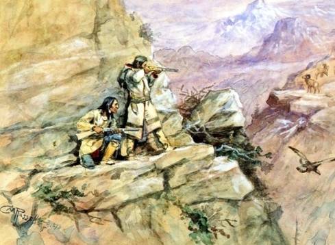 Hunting Big Horn Sheep - Charles Marion Russell