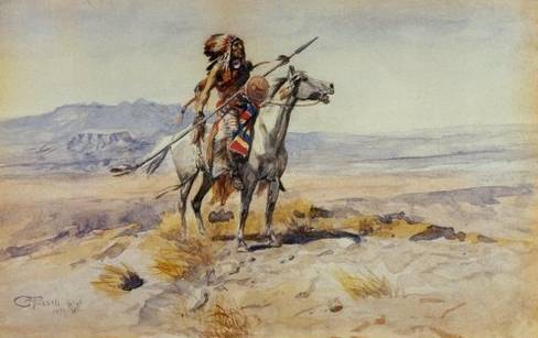 Indian on Horseback - Charles Marion Russell