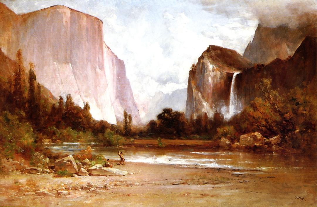 Indians Fishing in Yosemite - Thomas Hill