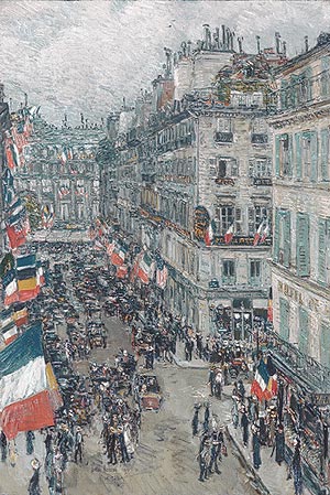 July Fourteenth, Rue Daunou - Childe Hassam