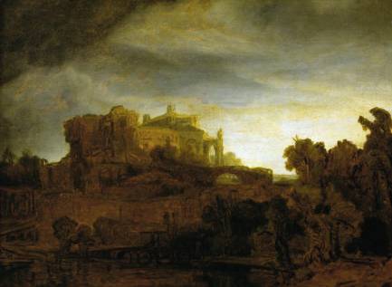 Landscape with a Castle - Rembrandt van Rijn