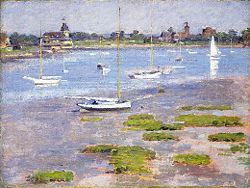 Low Tide Riverside Yacht Club - Theodore Robinson