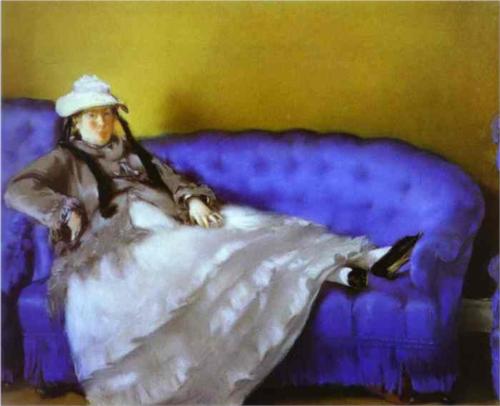 Manet on a Blue Sofa - Edouard Manet