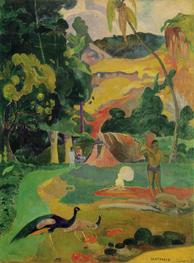 Matamoe Landscape with Peacocks - Paul Gauguin