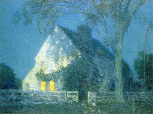 Moonlight Old House - Childe Hassam