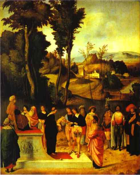 Moses Trial by Fire - Giorgione (Giorgio Barbarelli da Castelfranco)