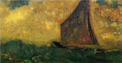 Mysterious Boat - Odilon Redon