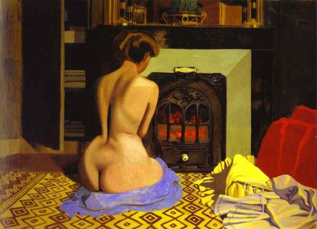 Naked Woman before Stove - Felix Vallotton