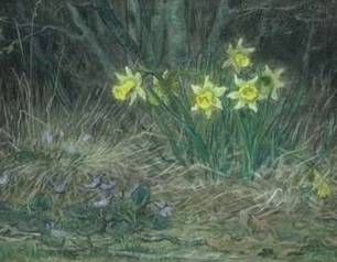 Narcissi and Violets - Jean Francois Millet