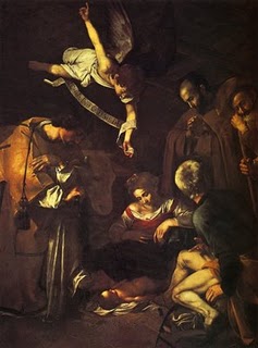 Nativity with Saints Francis and Lawrence - Michelangelo Merisi da Caravaggio