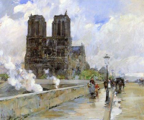 Notre Dame Cathedral, Paris - Childe Hassam