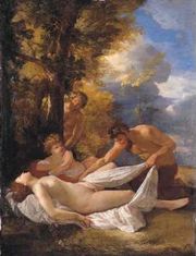 Nymph and Satyrs - Nicolas Poussin