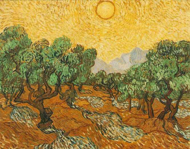 Olive Trees and Yellow Sky - Vincent van Gogh