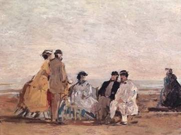 On the Beach at Trouville - Eugene Boudin