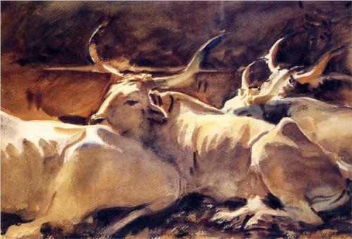 Oxen in Repose - John Singer Sargent