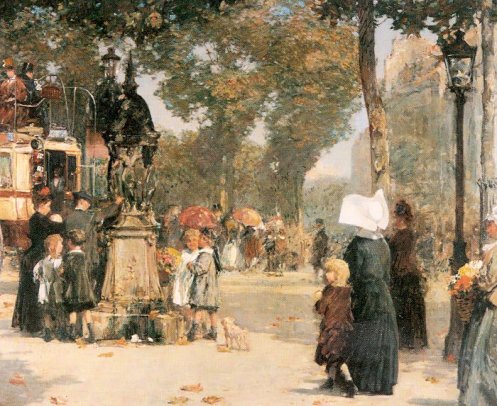 Paris Street Scene - Childe Hassam