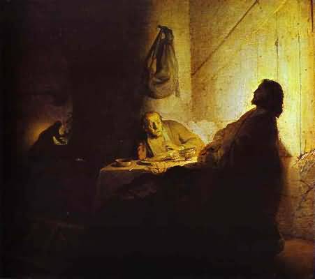 Pilgrims at Emmaus II - Rembrandt van Rijn