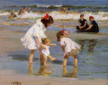 Playing at the Seashore - Edward Henry Potthast