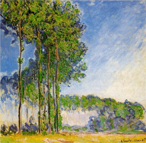 Poplars, View from the Marsh - Claude Monet