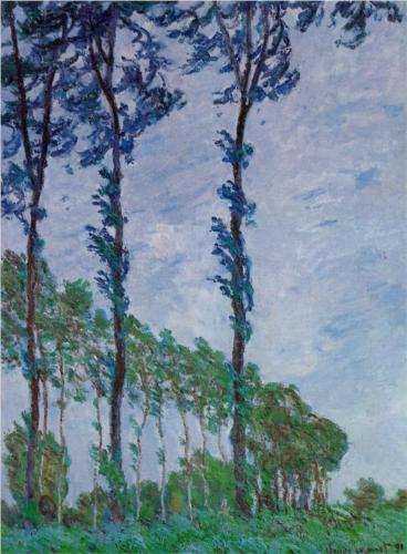 Poplars, Wind Effect - Claude Monet
