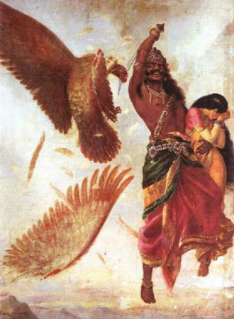 Ravana Sita Jatayu - Raja Ravi Varma