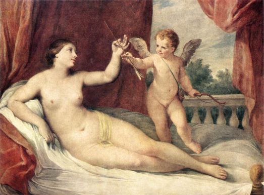 Reclining Venus with Cupid - Guido Reni