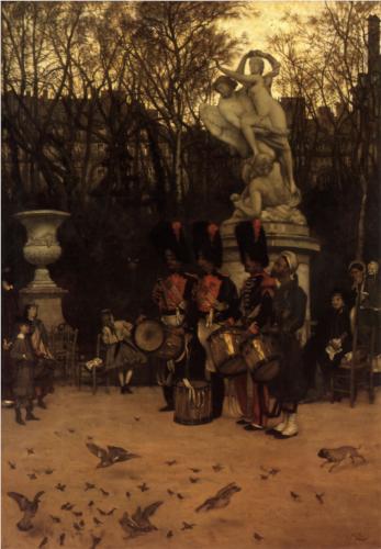 Retreat in the Tuileries Gardens - James Tissot